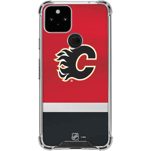 NHL Calgary Flames Jersey Google Pixel 5 Clear Case